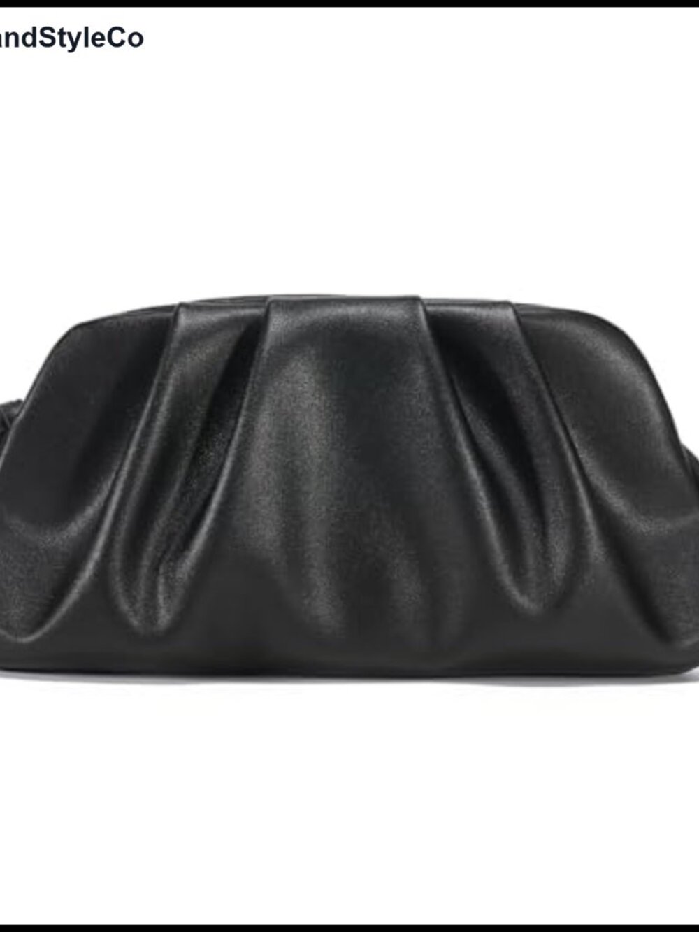 Vegan Leather Pleated Clutch with Detachable Chain Strap